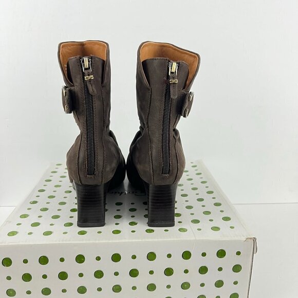 Earthies Chelsea Brown Suede Wedge Boots Size 10 M - Picture 4 of 16